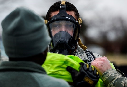 Seymour Johnson Emergency Management and Bioenvironmental Engineering train together